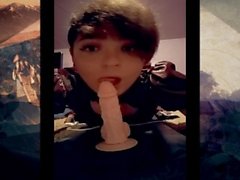 Cute Cosplay Femboy Loves Her Toy