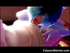 3D Futanari Teen Cums On a Cute Maid!