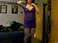 BBW sissy tranny having a wank