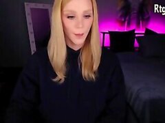 skinny russian blonde tgirl pulls off her big cock on webcam