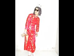 Qipao bondage of Hong Kong lesbian t-girl Boylady Shirley