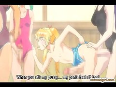 Swimsuit anime shemale with long and bigcock group fucked