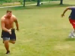 nude footballplayer runnin fast