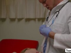 Smalltits trans woman gets analed by her horny guy doctor