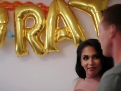 Busty latina tranny Jane Marie blowjob bigcock of bfs friend