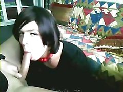 Homemade tranny in hot action
